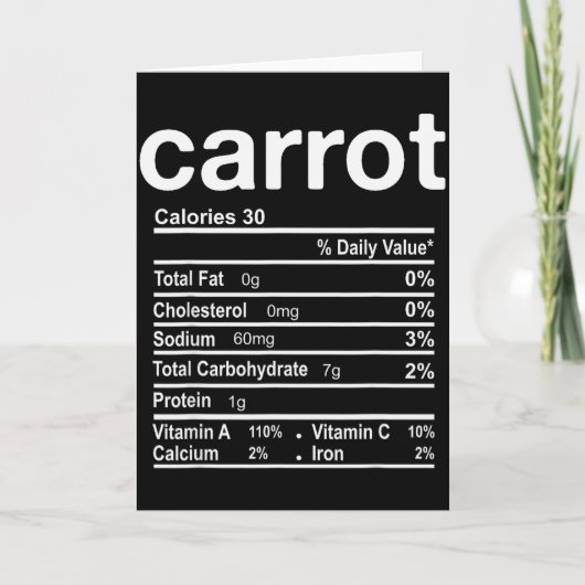 Carrot Nutrition Facts Funny Thanksgiving Christma カード (正面)