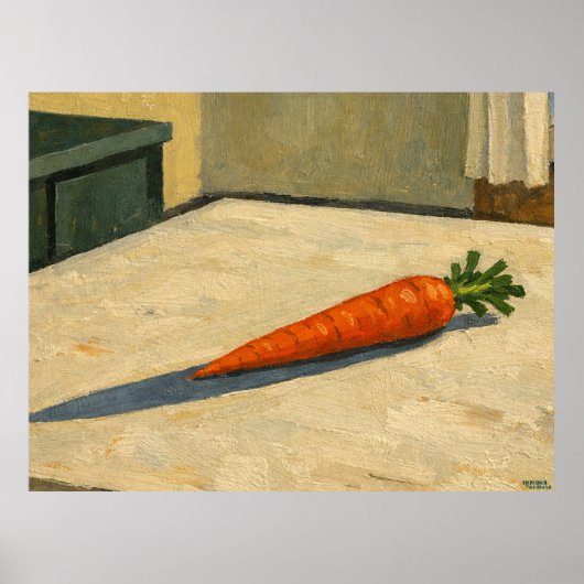 Carrot on a Table Hanging Artwork ポスター (正面)