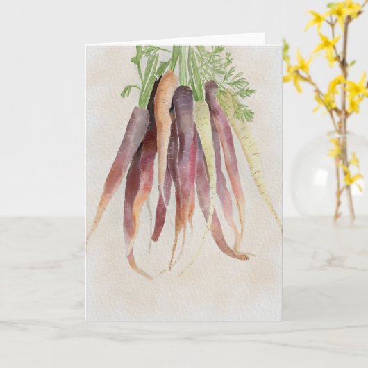 Carrots, 5x7 Note Card カード (黄色い花)