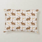 Carrots And Hare Bunnies Spring Easter Beige アクセントクッション (裏面)