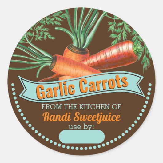 Carrots personalized home canning homemade by ラウンドシール (正面)