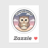 Carry Kind Energy Cute Owl Sticker | Aesthetic  シール (シート)