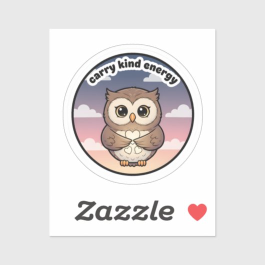 Carry Kind Energy Cute Owl Sticker | Aesthetic  シール (シート)