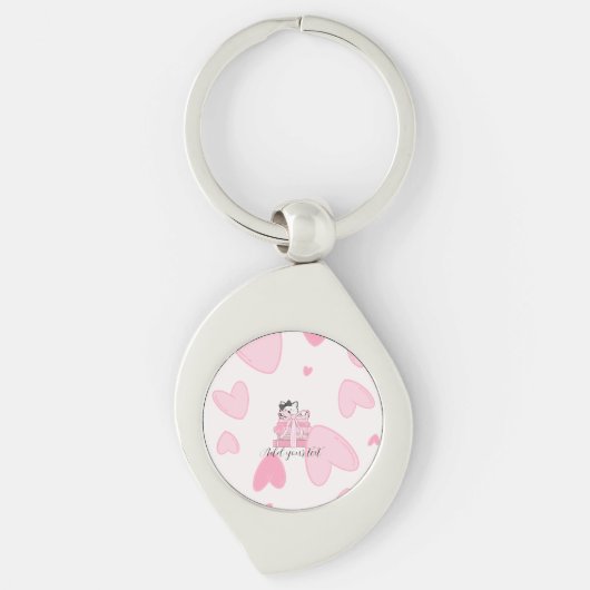 Carry Love & Books – Cat Metal Keychain キーホルダー (正面)