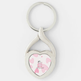 Carry Love & Books – Cat Twisted Heart Keychain キーホルダー