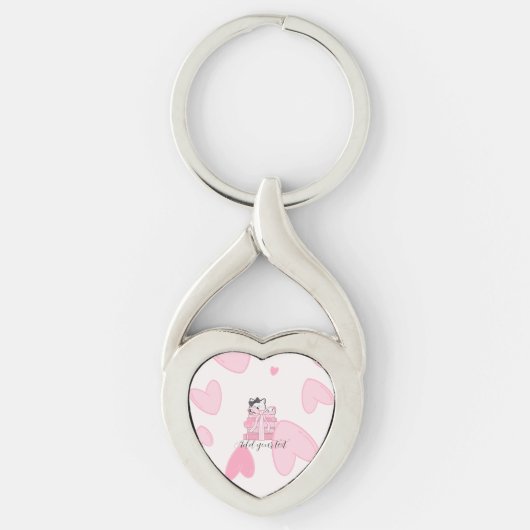 Carry Love & Books – Cat Twisted Heart Keychain キーホルダー (正面)