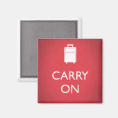 CARRY ON - 荷物 - 笑える赤デザイン マグネット (正面/裏面)