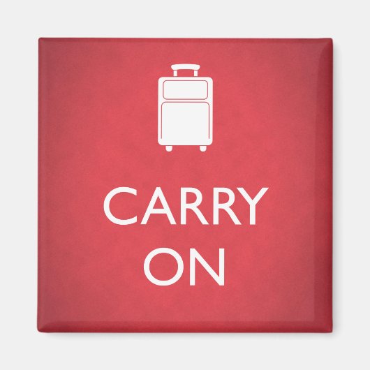CARRY ON - 荷物 - 笑える赤デザイン マグネット (正面)