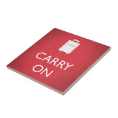 CARRY ON - 荷物 - 赤いおもしろデザイン タイル (側面)