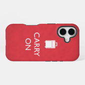 CARRY ON - 荷物 - 赤い面白いデザイン iPhone 16ケース (裏面横)