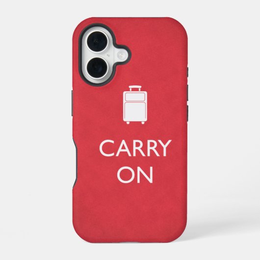 CARRY ON - 荷物 - 赤い面白いデザイン iPhone 16ケース (裏面)