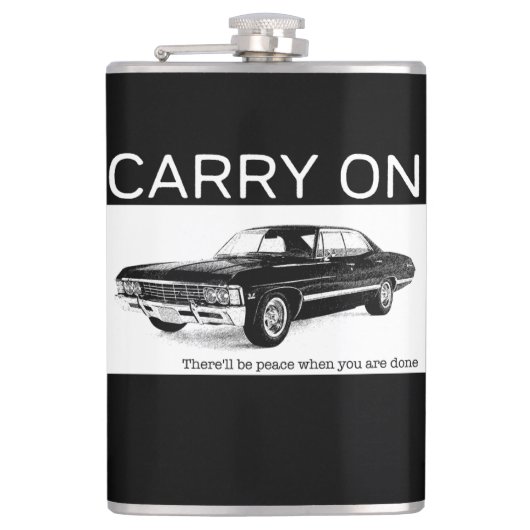 Carry On 1967 Chevrolet Impala Tribute Design フラスク (正面)