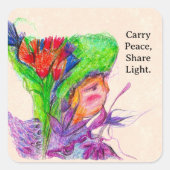 Carry Peace, Share Light – Custom Flower Fairy スクエアシール (正面)