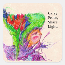 Carry Peace, Share Light – Custom Flower Fairy  スクエアシール