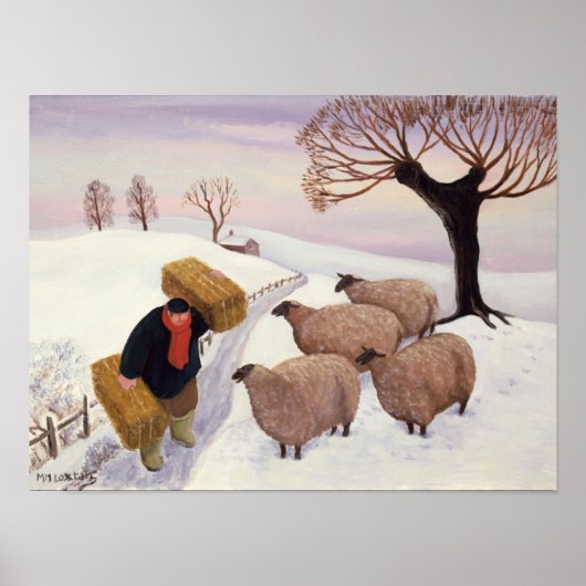Carrying Hay to the Sheep in Winter ポスター (正面)