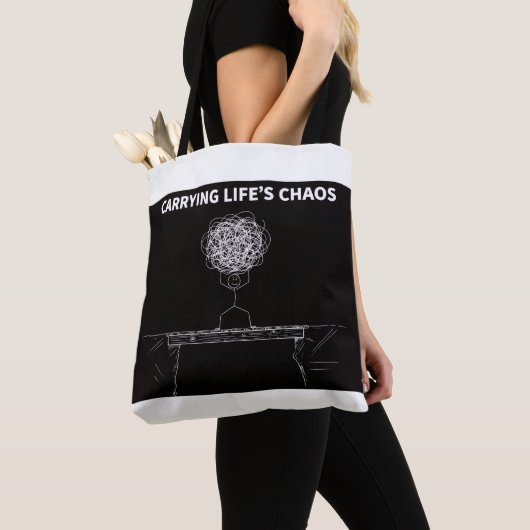 Carrying Life’s Chaos Tote Bag– Funny Everyday Bag トートバッグ (クローズアップ)