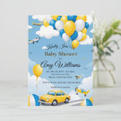 Cars and  airplanes Boy Baby Shower Invitation 招待状 (スタンド正面)