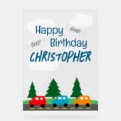 Cars Kids Boy Birthday アクリルサイン (正面)