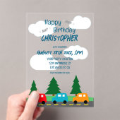 Cars Kids Boy Birthday アクリル招待状 (インサイチュ (ポータブル))