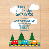 Cars Kids Boy Birthday アクリル招待状 (正面)