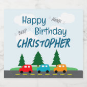 Cars Kids Boy Birthday スパークリングワインラベル (シングルラベル)