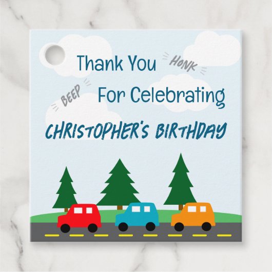 Cars Kids Boy Birthday フェイバータグ (正面)