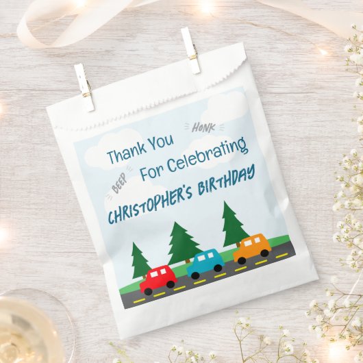 Cars Kids Boy Birthday フェイバーバッグ (クリップ留めされた状態)