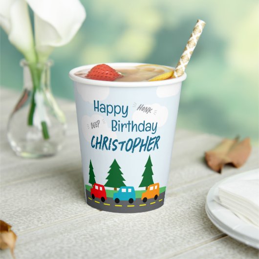 Cars Kids Boy Birthday 紙コップ (インサイチュ)