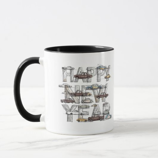 cars lovers mug for new year マグカップ (左)