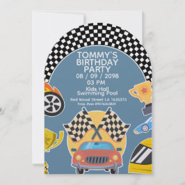 Cars Theme Boy Birthday Invitation 招待状