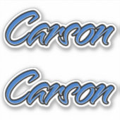 Carson Name blue Aufkleber Sticker Stickerset シール (正面)