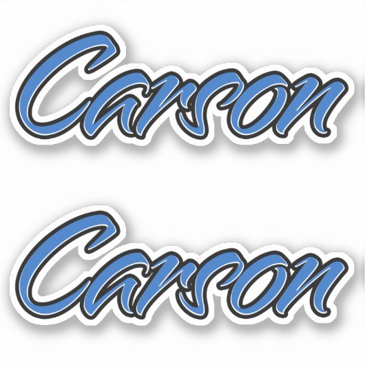 Carson Name blue Aufkleber Sticker Stickerset シール (正面)