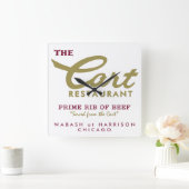 Cart Restaurant, Wabash and Harrison，シカゴ， IL スクエア壁時計 (ホーム)