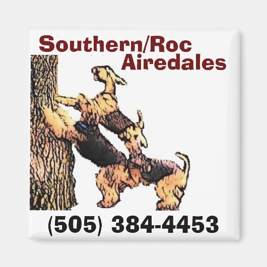 Cart-tree2, Southern/Roc, Airedales, (505) 384-... マグネット (正面)