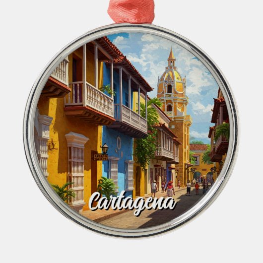 Cartagena Colombia Travel メタルオーナメント (正面)