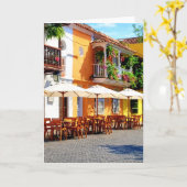 Cartagena Old Town Greeting Card カード (黄色い花)