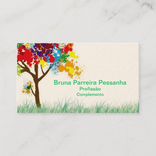 Cartão árvore colorida 名刺 (正面)