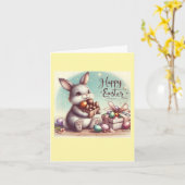 Cartão Comemorativo Folha Dupla páscoa coelho カード (黄色い花)
