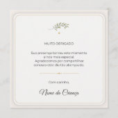 Cartão de Agradecimento de Batizado Personalizado (正面)