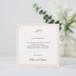 Cartão de Agradecimento de Batizado Personalizado