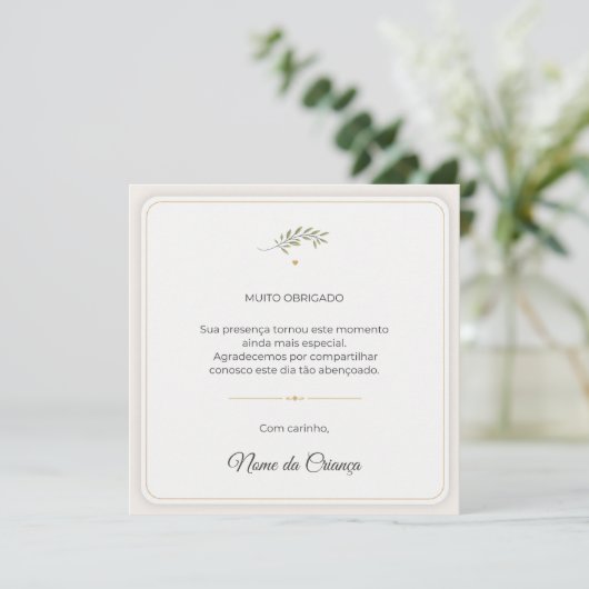 Cartão de Agradecimento de Batizado Personalizado (スタンド正面)