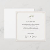 Cartão de Agradecimento de Batizado Personalizado (正面/裏面)