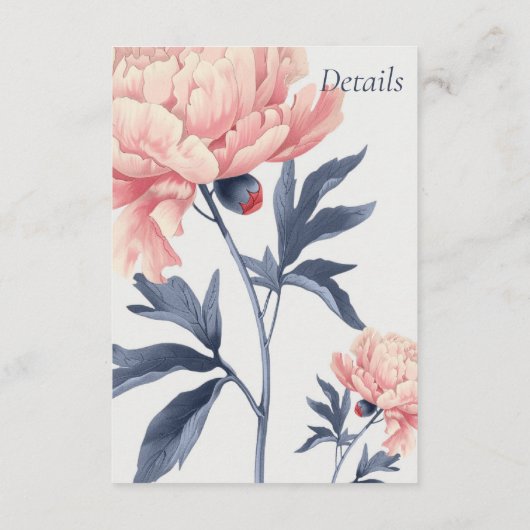 Cartão de detalhes casamento elegante e floral  エンクロージャーカード (裏面)