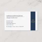 Cartão de Visita Advogado - Azul Marinho 名刺 (裏面)