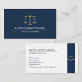 Cartão de Visita Advogado - Azul Marinho 名刺 (正面/裏面)