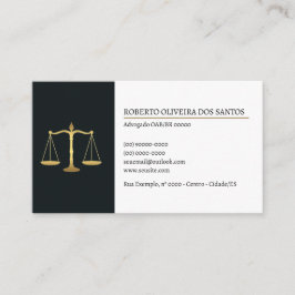 Cartão de Visita Advogado - Preto e Branco 名刺