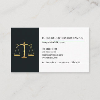 Cartão de Visita Advogado - Preto e Branco 名刺
