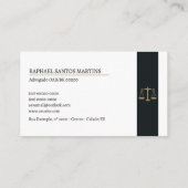 Cartão de Visita Advogado - Preto e Branco 名刺 (裏面)