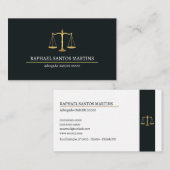 Cartão de Visita Advogado - Preto e Branco 名刺 (正面/裏面)