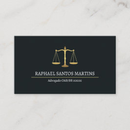 Cartão de Visita Advogado - Preto e Branco 名刺